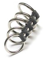 "Gates of hell" type of cock cage. The rings are too narrow for a comfortable erection